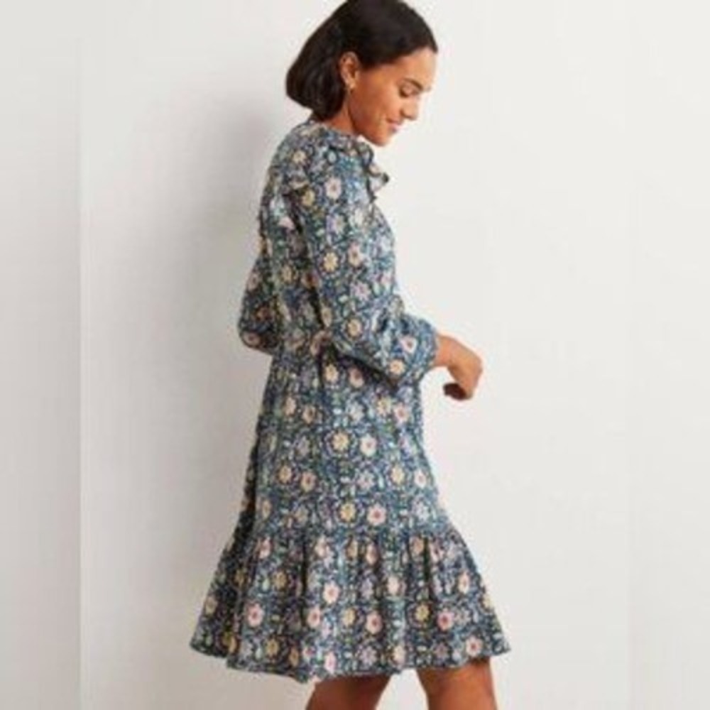 BODEN Riviera Floral Dress Size 6 Ruffle Country Cottagecore Prarie Gypsy Boho